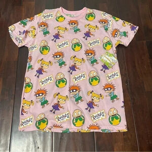 Nickelodeon Rugrats Men’s All Over Print T-shirt Tee Size Large AOP